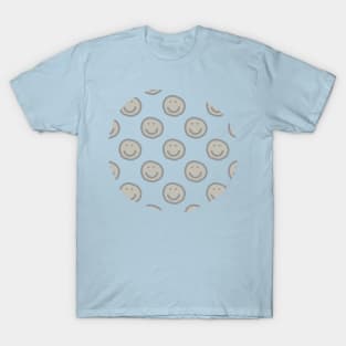 Lead Crystal Round Happy Face with Smile Pattern T-Shirt